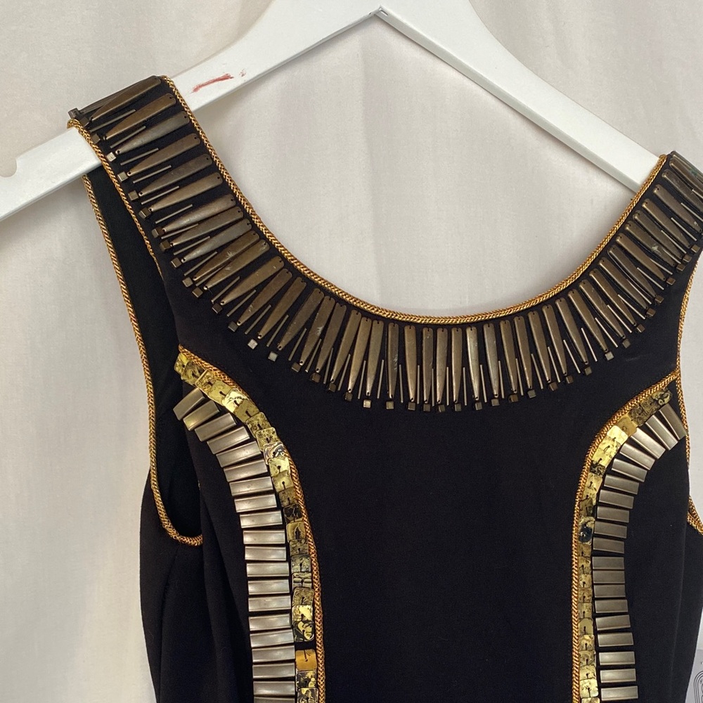 Chic Black and Gold Mini Dress